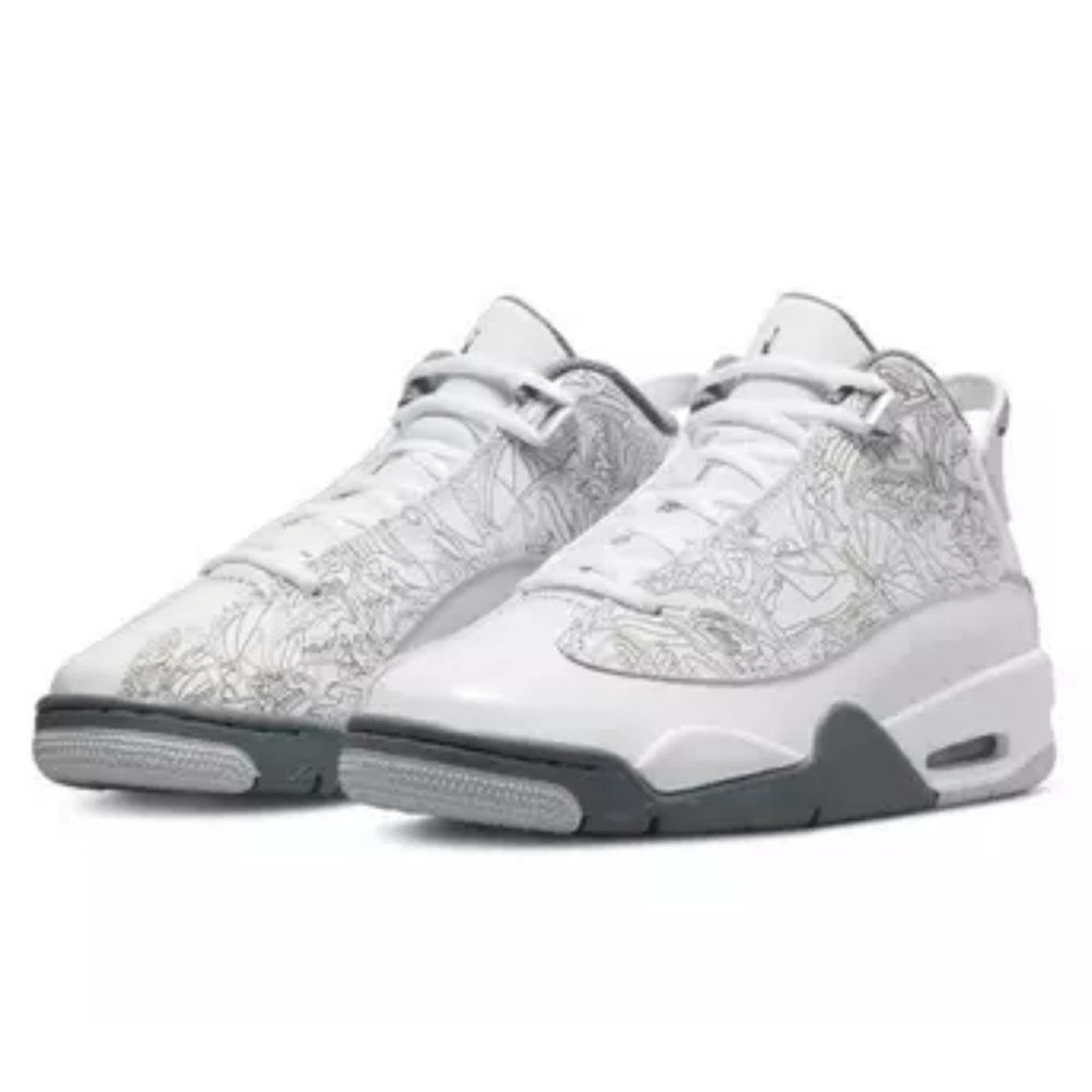 Jordan Dub Zero "White/Cool Grey/Metallic Silver" size 6.5Y